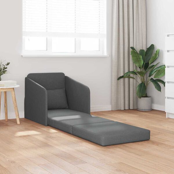 vidaXL Sof&aacute;-Cama 60cm Cinza Escuro tecido