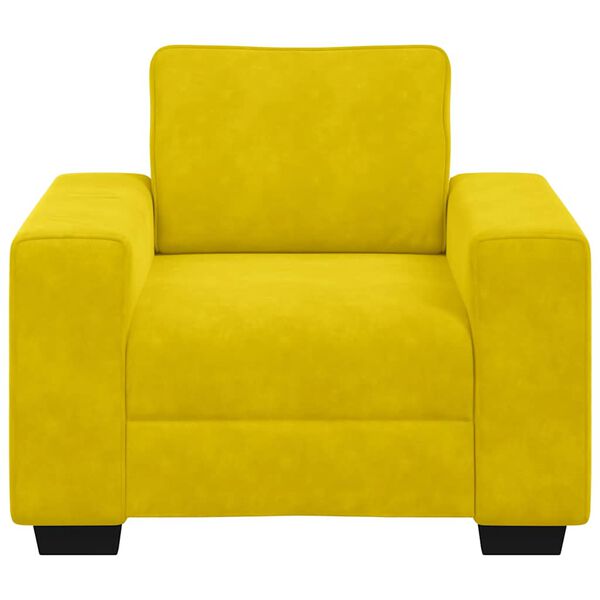 vidaXL Poltrona 100x77x82 cm veludo amarelo