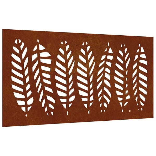 vidaXL Decora&ccedil;&atilde;o p/ muro de jardim 105x55 cm a&ccedil;o corten design folhas