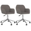 vidaXL Cadeiras de jantar girat&oacute;rias 2 pcs tecido cinzento-escuro