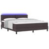 vidaXL Cama Box com colch&atilde;o Marrom Escuro 180 x 200 cm tecido