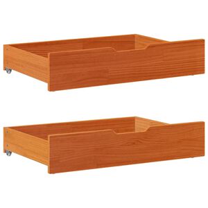 vidaXL Gavetas para cama 2 pcs 80x55x17 cm pinho maciço castanho-mel