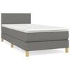 vidaXL Cama com molas/colch&atilde;o 90x190 cm tecido cinza-escuro