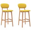 vidaXL Bancos de bar 2 pcs tecido amarelo mostarda