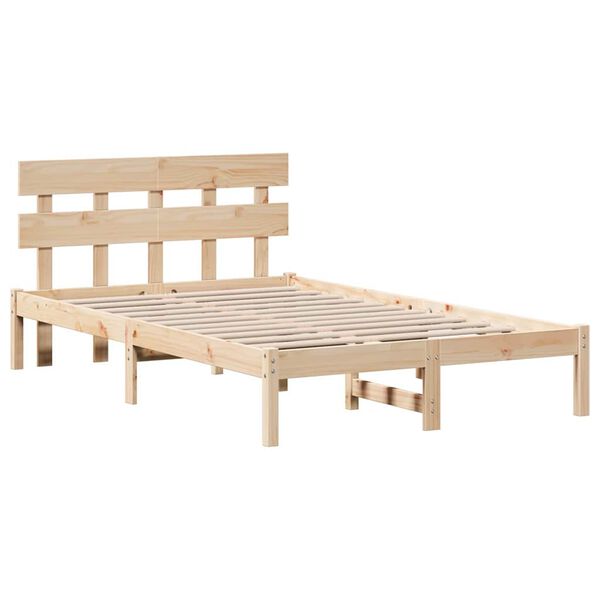vidaXL Estrutura da Cama Castanho 140 x 190 cm Madeira de pinho maci&ccedil;a