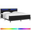 vidaXL Cama Box com fitas LED Preto 180 x 200 cm Couro sint&eacute;tico