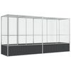 vidaXL Avi&aacute;rio com extens&atilde;o 418,5x107x212 cm a&ccedil;o prateado