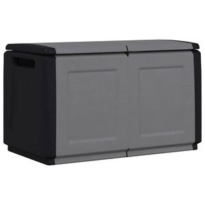 vidaXL Caixa arruma&ccedil;&atilde;o p/ jardim 96x53x57 cm 230L cinza-escuro e preto