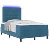 vidaXL Cama Box Spring LED com colch&atilde;o Azul Escuro 120 x 190 cm tecido