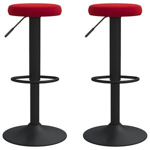 vidaXL Bancos de bar 2 pcs veludo vermelho tinto