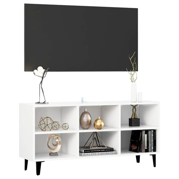 vidaXL M&oacute;vel de TV com pernas em metal 103,5x30x50 cm branco