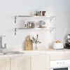vidaXL Prateleiras de parede 2pcs 100x23,5x3cm a&ccedil;o inoxid&aacute;vel prateado