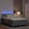 vidaXL Cama Box Spring LED com led Cinzento-claro 120 x 190 cm tecido