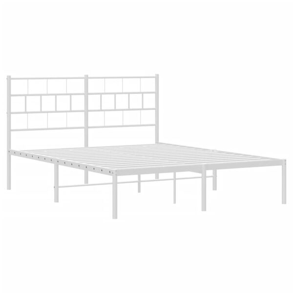vidaXL Estrutura de cama com cabeceira 140x190 cm metal branco