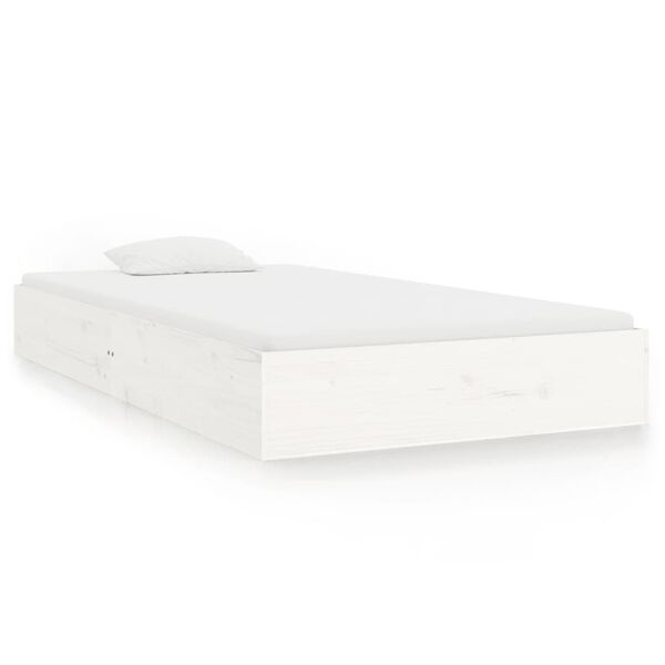 vidaXL Estrutura de cama 90x200 cm madeira maci&ccedil;a branco