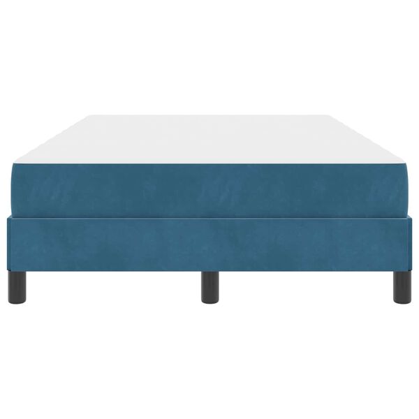 vidaXL Cama Box com colch&atilde;o Azul Escuro 120 x 190 cm tecido