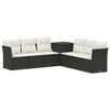 vidaXL Conjunto de Sof&aacute;s 7 unid. Preto e Branco Creme