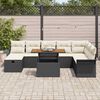 vidaXL Conjunto de Sofá de Jardim 9 pcs Preto vime PE