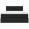 vidaXL Cama com arruma&ccedil;&atilde;o e LED Preto 140 x 190 cm Poli&eacute;ster
