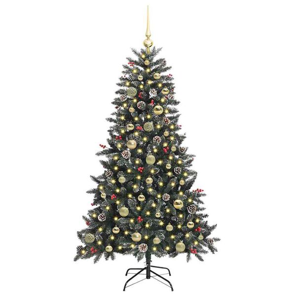 vidaXL &Aacute;rvore de Natal Artificial Verde 150 cm PVC, Pl&aacute;stico e A&ccedil;o