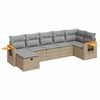 vidaXL 7 pcs conjunto de sof&aacute;s p/ jardim com almofad&otilde;es vime PE bege
