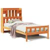 vidaXL Cama com estante sem colch&atilde;o 75x190cm pinho maci&ccedil;o castanho-mel