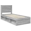vidaXL Estrutura da Cama com cabeceira Cinza Sonoma 100 x 200 cm
