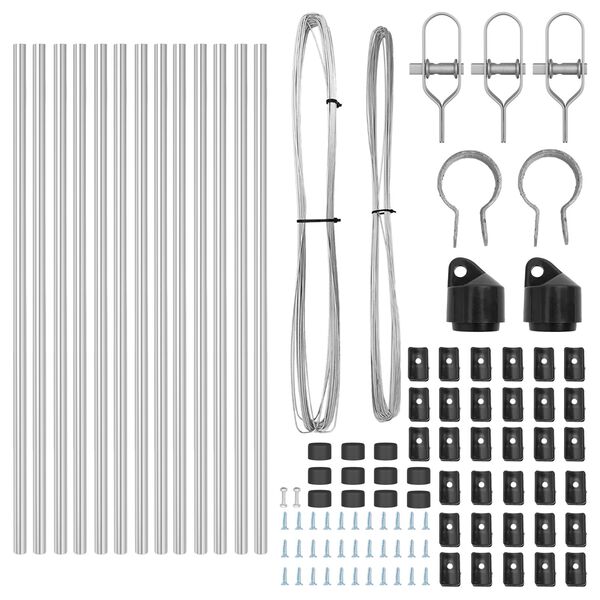 vidaXL Postes de Cerca 13 pcs Prateado Ø32mm 120 cm Aço galvanizado