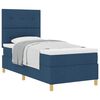vidaXL Cama Box com colch&atilde;o com cabeceira Azul 90 x 200 cm tecido