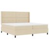 vidaXL Cama Box Spring LED com cabeceira Creme 200 x 200 cm tecido