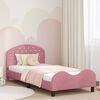 vidaXL Estrutura de Cama Infantil com Cabeceira Rosa 90 x 200 cm
