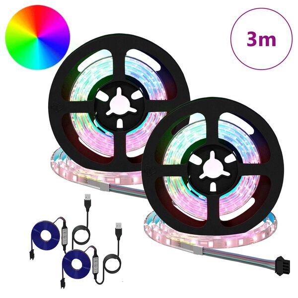 vidaXL Fita LED 4 pcs Preto e Transparente 75 x 0,8 x 0,3 cm