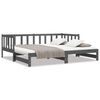 vidaXL Estrutura sof&aacute;-cama de puxar 2x(90x190) cm pinho maci&ccedil;o cinza