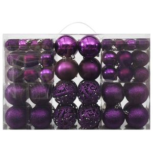 vidaXL Conjunto de bolas de natal 100 pcs roxo