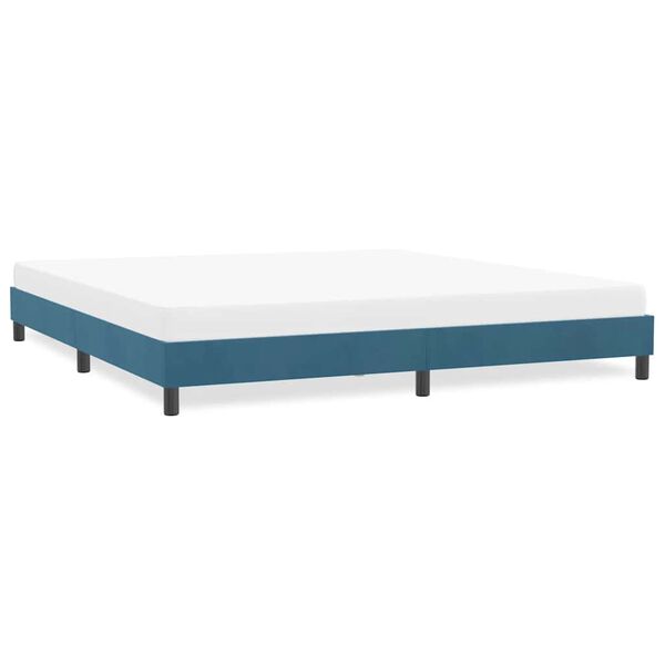 vidaXL Estrutura de cama sem colchão 180x210 cm veludo azul-escuro