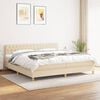 vidaXL Cama com molas/colch&atilde;o 200x200 cm tecido cor creme