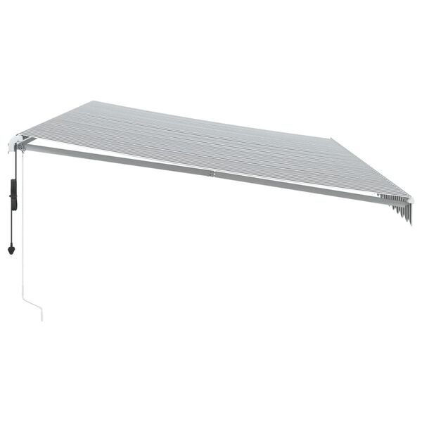 vidaXL Toldo retr&aacute;til autom&aacute;tico 600x350 cm antracite e branco