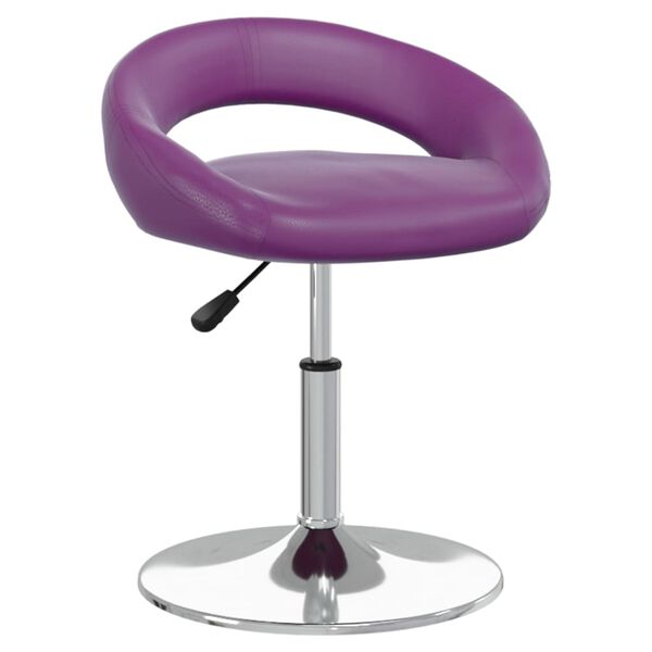 vidaXL Cadeiras de jantar girat&oacute;rias 4 pcs couro art. roxo