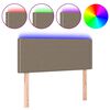 vidaXL Cabeceira cama luzes LED tecido 90x5x78/88cm cinza-acastanhado
