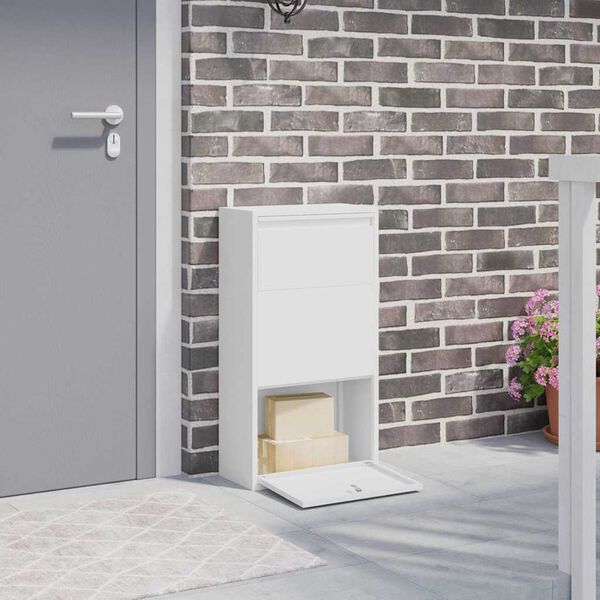 vidaXL Caixa para entrega de pacotes Branco 44 x 22 x 82 cm A&ccedil;o