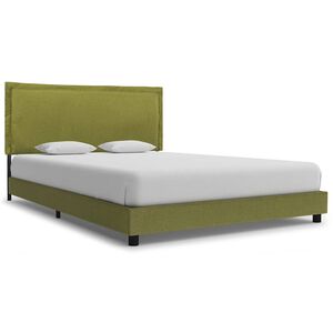 vidaXL Estrutura para cama sem colch&atilde;o 135x190 cm tecido verde