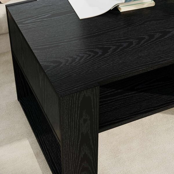 vidaXL Mesa de centro com armazenamento Carvalho Preto 92 x 53 x 45 cm