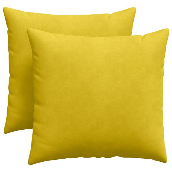 vidaXL Travesseiros de Sofá 2 pcs Amarelo 45 x 45 cm