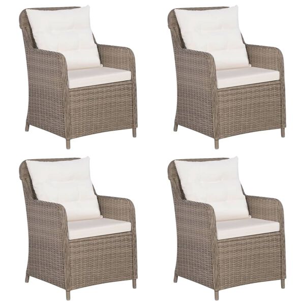 vidaXL 5 pcs conjunto de jantar para jardim castanho