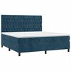 vidaXL Cama com molas/colch&atilde;o 180x200 cm veludo azul-escuro