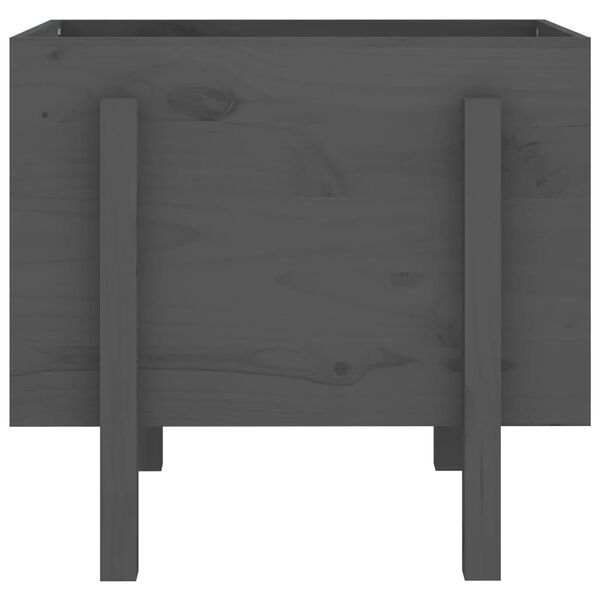 vidaXL Vaso/floreira de jardim 62x50x57 cm pinho maciço cinzento