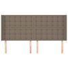 vidaXL Cabeceira cama abas tecido 203x16x118/128 cm cinza-acastanhado