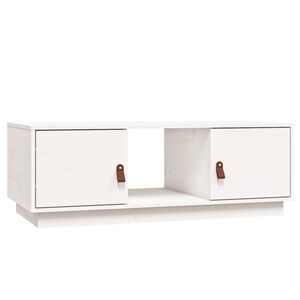 vidaXL Mesa de centro 100x50x35 cm pinho maci&ccedil;o branco