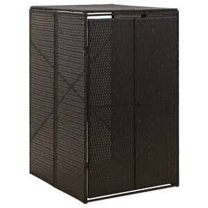 vidaXL Unidade arruma&ccedil;&atilde;o caixote do lixo 70x80x117 cm vime PE preto