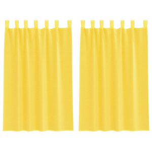 vidaXL Cortinas de voile com la&ccedil;os 2 pcs amarelo 140x175 cm